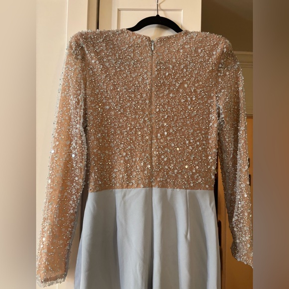 NADINE MERABI Sky Blue Embellished Jumpsuit - Picture 8 of 9